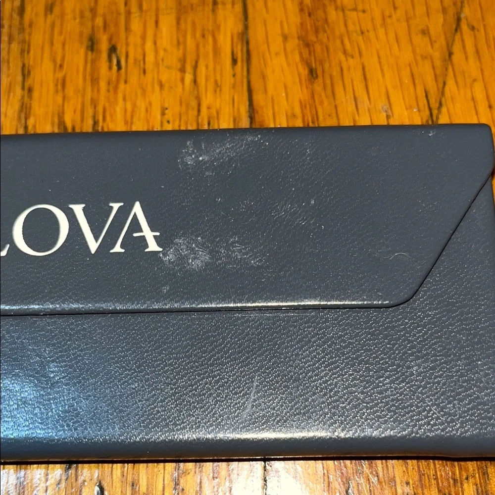Bulova Elegant Black Fold Flat Eyeglass Case